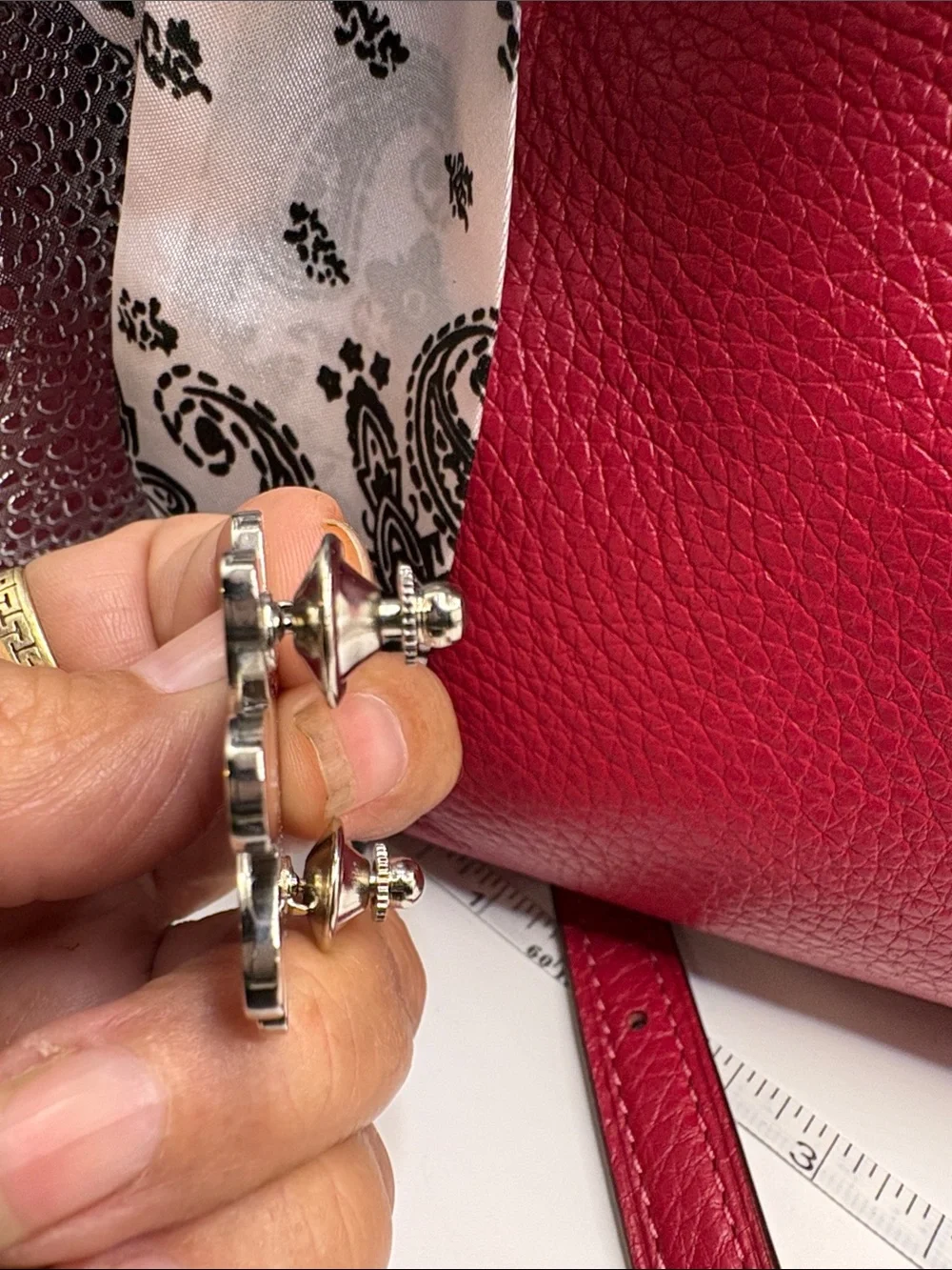 COACH Lavender Daisy Enamel Bag Charm with Silver-Tone Trim